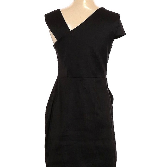 W118 BY WALTER BAKER size XS black Assymetric lined dress in excellent condition - Picture 2 of 8